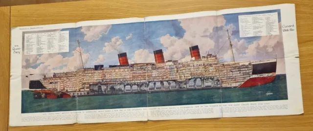 Vintage  'Queen Mary' very rare Poster Size: 101 x37 cms Vintage Condition