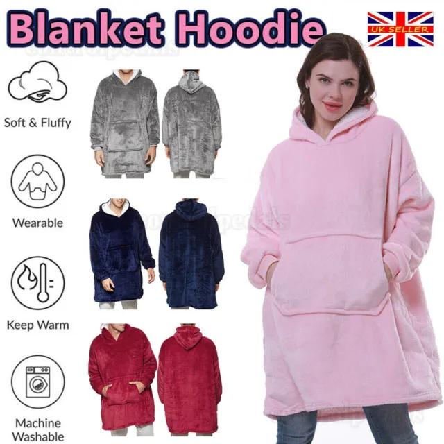 Hoodie Oversized Blanket Sherpa Fleece Ultra Giant Comfy Hooded Sweatshirt Adult