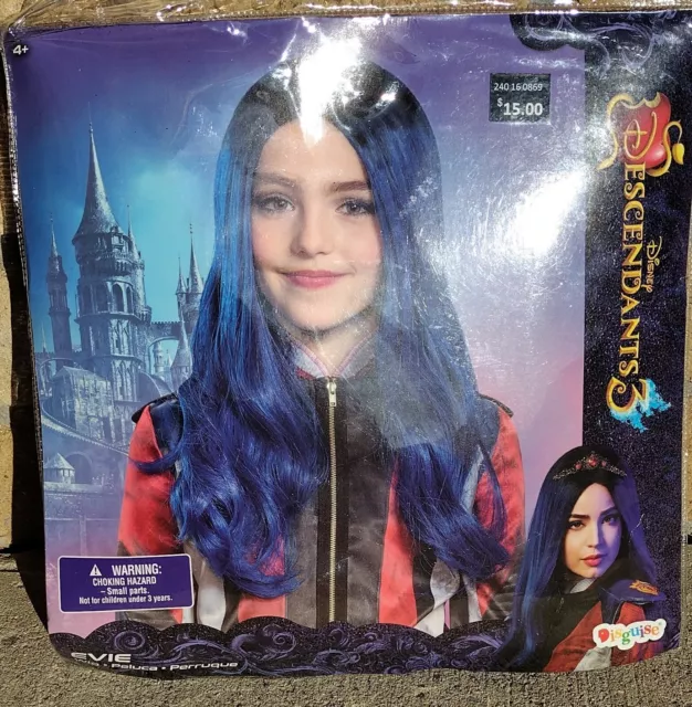 NEW DISNEY DESCENDANTS 3 Evie Wig Disguise Blue Kids Halloween Costume ...