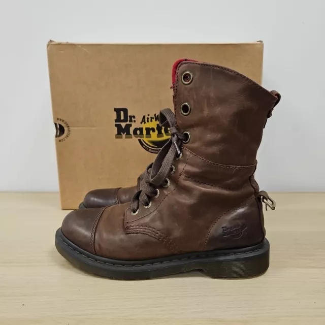 DR MARTENS AIMILITA Mirage Brown Leather Red Plaid Check Lined 9 Holes Uk 8 129.99 PicClick UK