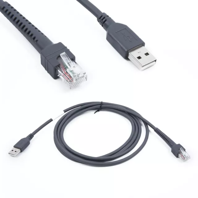 6.6ft USB Serial Cable For Symbol Barcode Scanner LS1203 LS2208 LS4208 AP DS9208