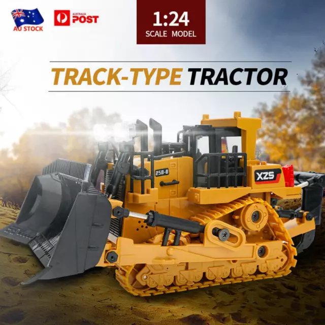 AU Excavator Remote Control Electric Crawler Alloy Engineering 1:24 RC Bulldozer