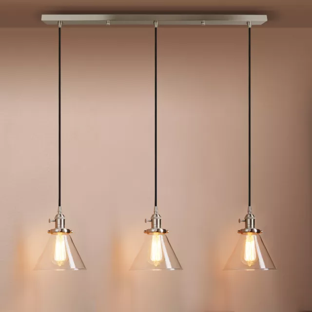 Industrial Cluster 3 Way Pendant Light Kitchen Bar Hanging Ceiling Light Fixture