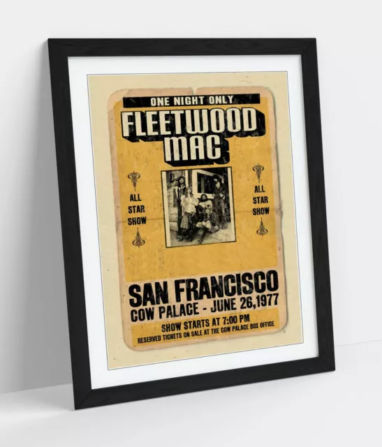 Fleetwood Mac Vintage Music Poster -Framed Wall Art Picture Print 4 Sizes