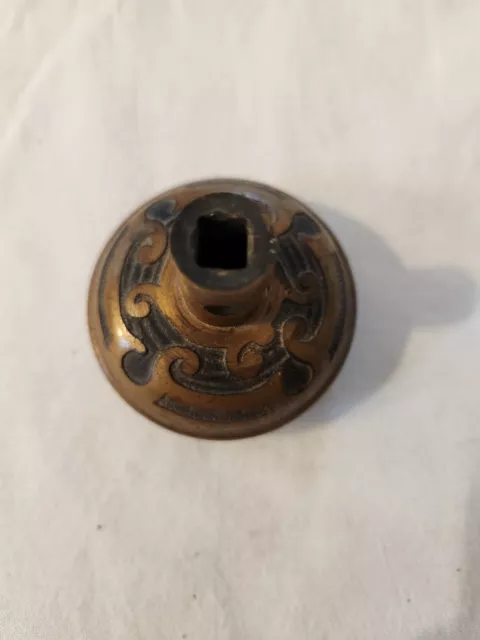 Beautiful Antique Cast Brass Bronze Door Knob Victorian Eastlake Embossed Design 3