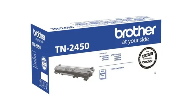 Brother GENUINE TN-2450 2450 Black Toner Cartridge Yields 3,000 Pages