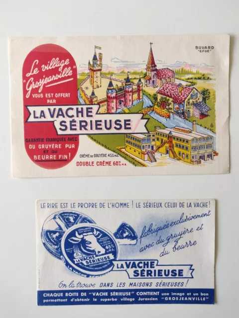 Buvard 1950 Fromage La Vache Serieuse Grosjean Creme Gruyere Jura Village Efge