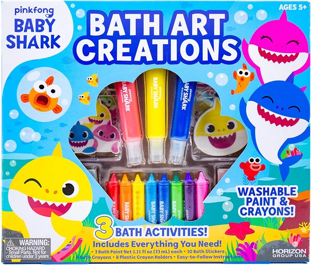 Baby Shark Bath Art Creations Play Set for Kids & Toddlers - Draw Washable Artwo