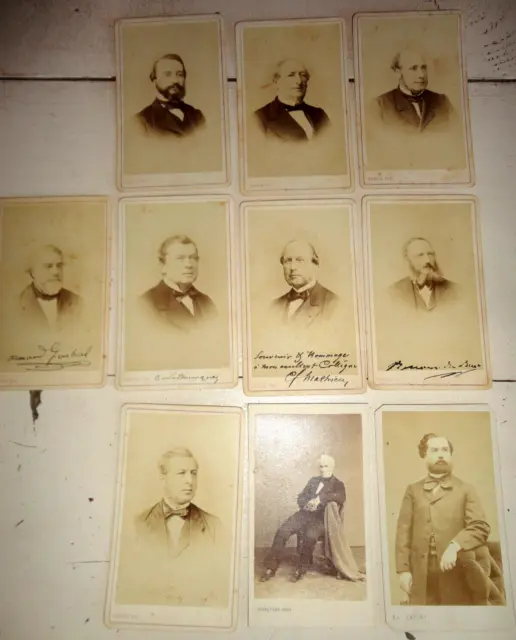 CDV  lot de 10 photo de depute signee dedicace hommes politique a identifier