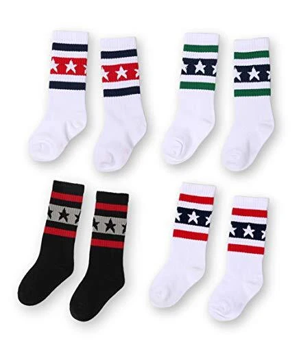 Knee High Tube Socks for Boys, Girls, Baby, Toddler & Child 3,4, Stars, Size