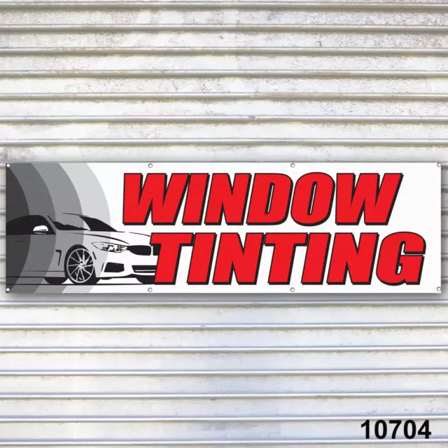 Window Tinting Banner Sign Auto Detailing Service Bay