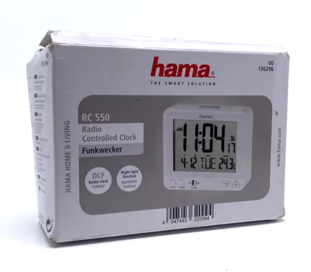 Hama Radio-Réveil Horloge Radio Dcf RC550 Numérique LED