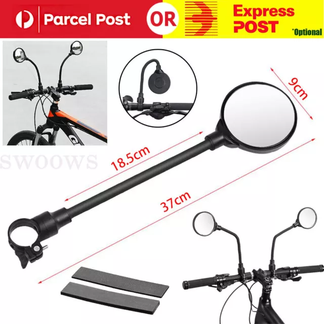 2x 360 Flexible Bike Handlebar Rear View Mirror Bicycle Cycling Safety Rearview