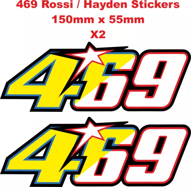 TP Nicky Hayden Rossi 469 46 69 Pegatinas / Calcomanías - 150mm x 55mm X2 /1046