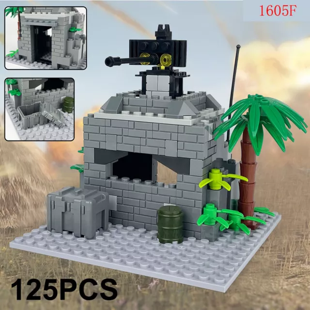 MOC Military PDF Paper Instructions Turret Bunker Post Mini Army Figures Set DIY 3