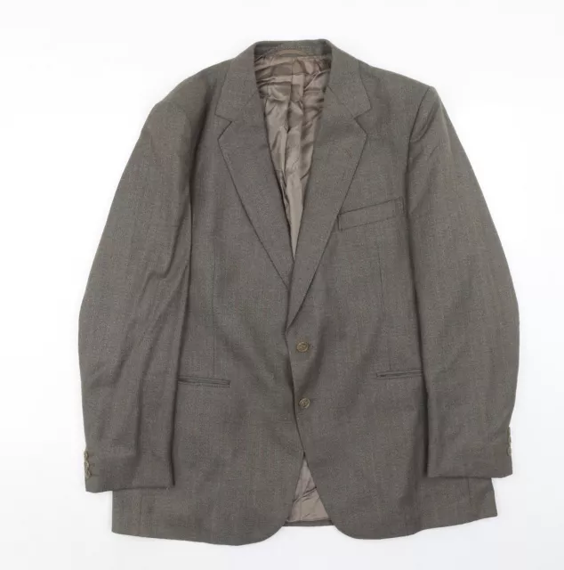 Maenson Mens Brown Striped Polyester Jacket Suit Jacket Size 42 Regular
