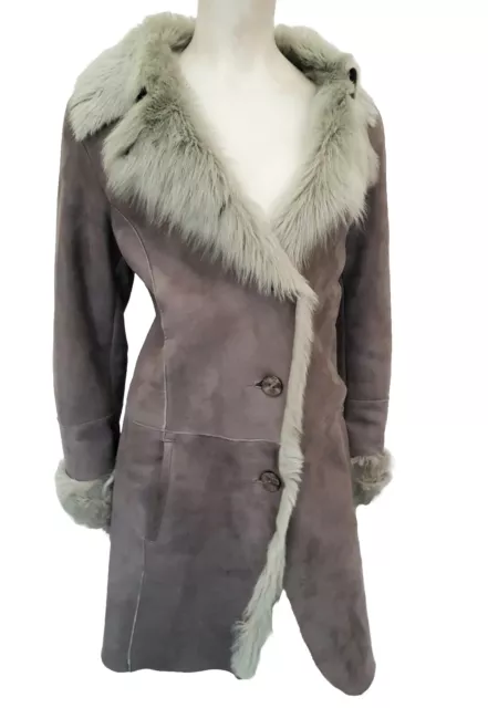 Real sheepskin Shearling  lady's Beautiful Coat Sz 10/12