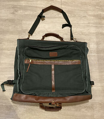 Orvis Battenkill Super Magnum Leather Canvas Green Garment Wardrobe￼ Bag Luggage