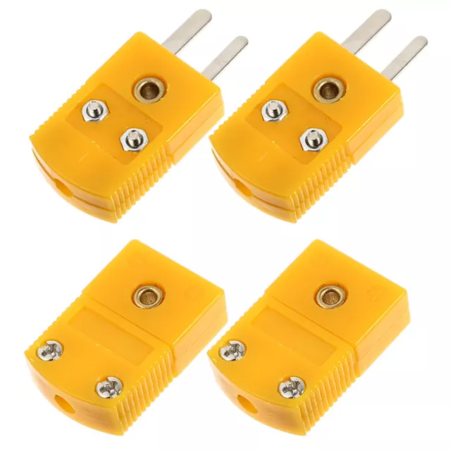 4 Pcs Thermocouple Connecteur Hermaphrodite Plug Petit Jaune