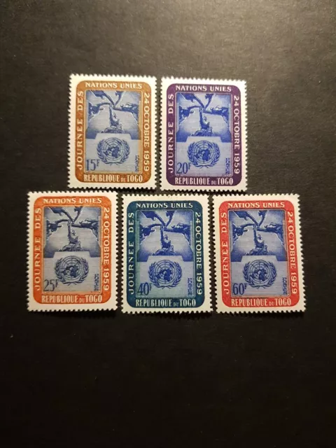 Timbre Togo Journée Des Nations Unies N°295/299 Neuf ** Luxe Mnh 1959