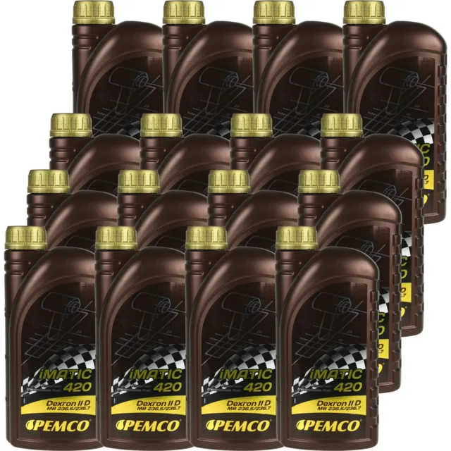 16x1 Liter Original PEMCO Automatikgetriebeöl iMATIC 420 ATF IID Gear Oil Öl