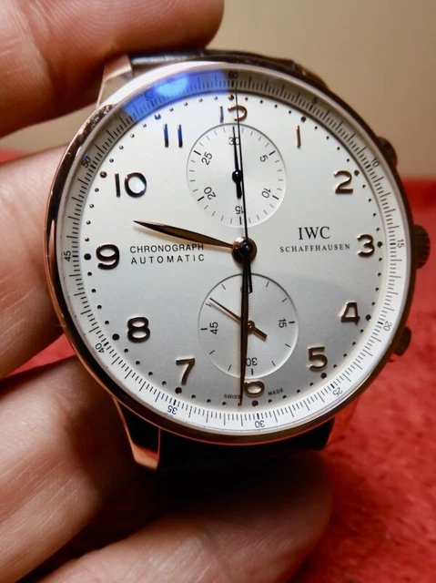 IWC Portuguese Chronograph Rose Gold IW3714 95% LNIB Complete Silver Dial 41mm IWC Portuguese Chronograph Rose Gold IW3714 95% LNIB Complete Silver Dial 41mm
