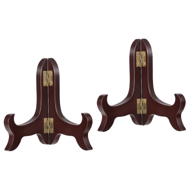 2 pcs En bois Présentoir Pliage Présentoir Cadre photo Stand Plaque Chevalet