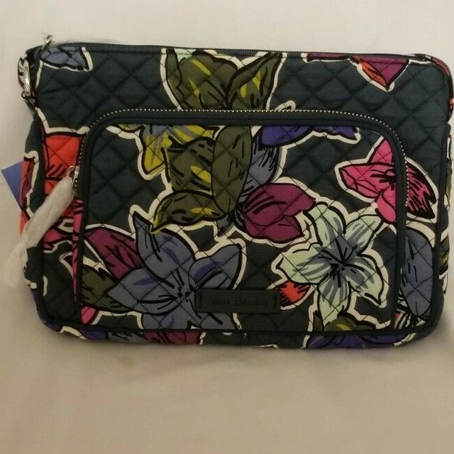 Vera Bradley Iconic RFID Little Hipster Crossbody Purse Falling Flowers Green