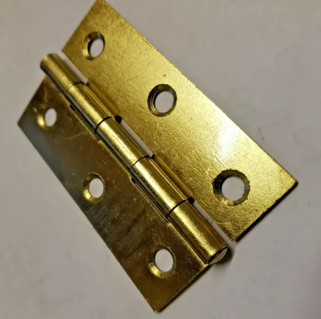 BUTT HINGES 100mm / 4 door hinge electro brass plated steel with screws  (435)