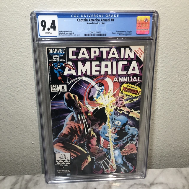 CAPTAIN AMERICA ANNUAL #8 (Marvel, 1986) CGC Graded 9.4 White Pages - USA Seller