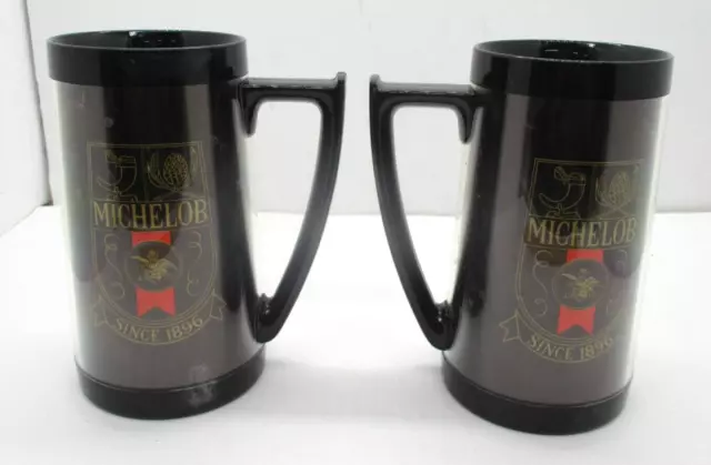 Vintage West Bend Michelob Beer Black Insulated Thermo Serv Plastic Mug USA EUC