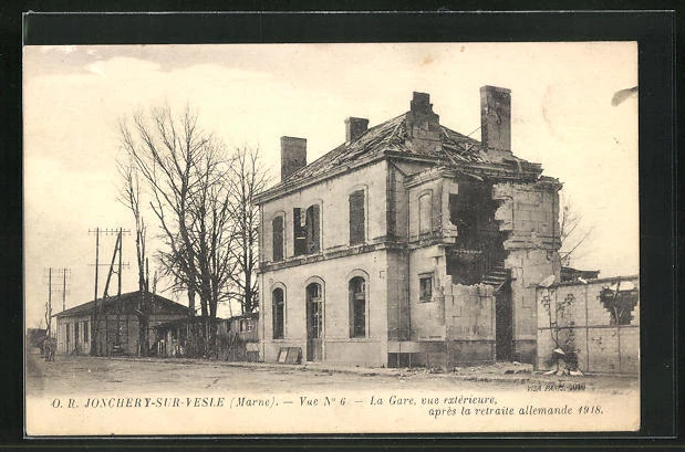 CPA Jonchery-sur-Vesle, View No. 6, La Gare, outdoor view, after retirement a