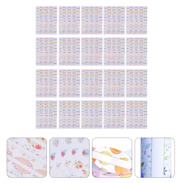 20 Pcs White Purse Wallet Oval Shaped Oils Sticker Essential Bottle Stickers