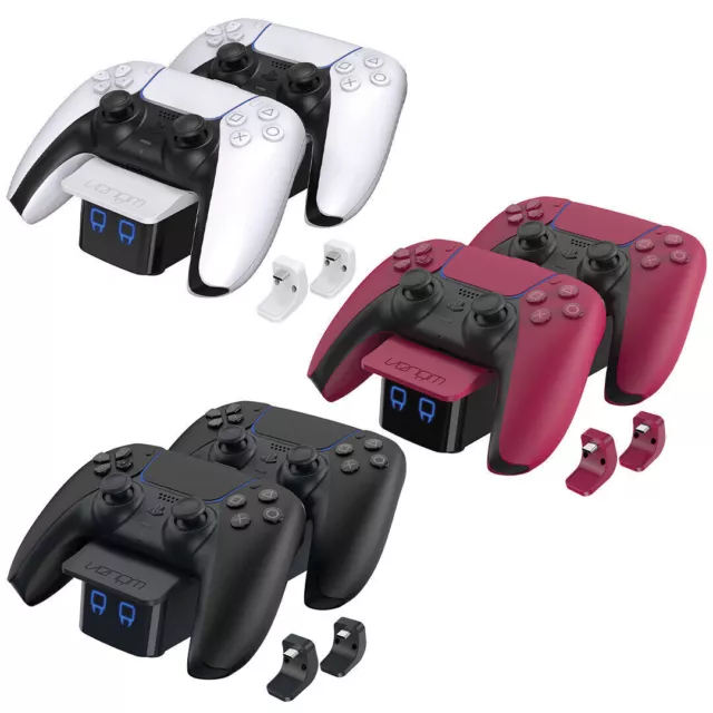 Chargeur de manette Venom PS5 – Options de couleur blanc, noir et rouge