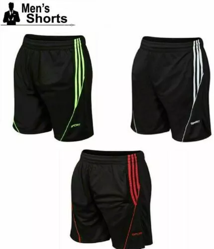 Mens Football Shorts Jogging Running Gym Sports Breathable Fitness Size XS - 2XL