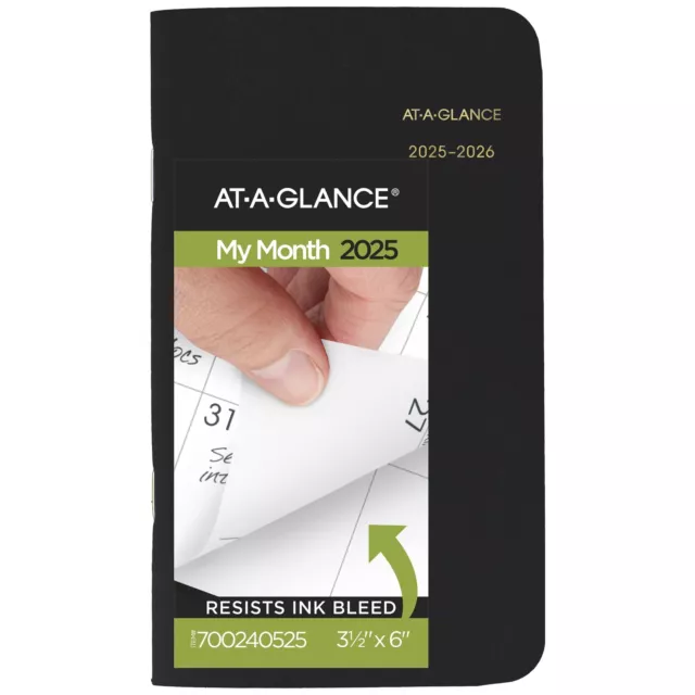 ATAGLANCE 20252026 TWO Year Monthly Planner Black Pocket 3 12 x 6