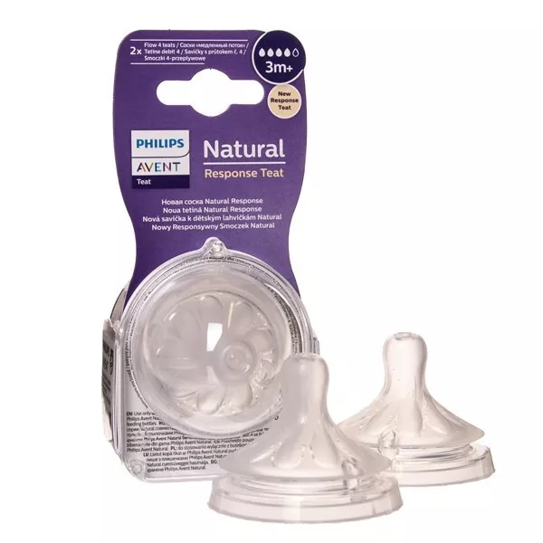 Philips Avent Bébé Bouteille Silicone Tétine 2Pcs Naturel Y Large Cran 3 Mois