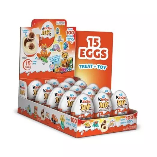 Kinder Joy Eggs, Bulk 15 Eggs, Treat Plus Toy, Sweet 0.7 Ounce (Pack of 15)