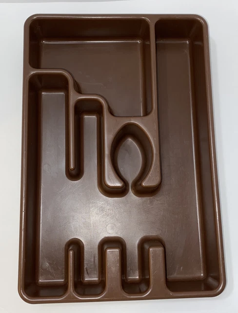 Soporte para utensilios vintage Rubbermaid 5 ranuras marrón platera #2921