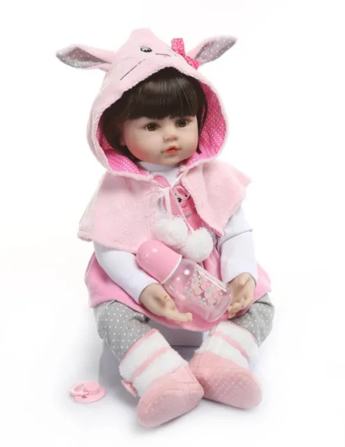 19" Reborn Baby Dolls Soft Vinyl Silicone Realistic Handmade Newborn Doll Gifts 3