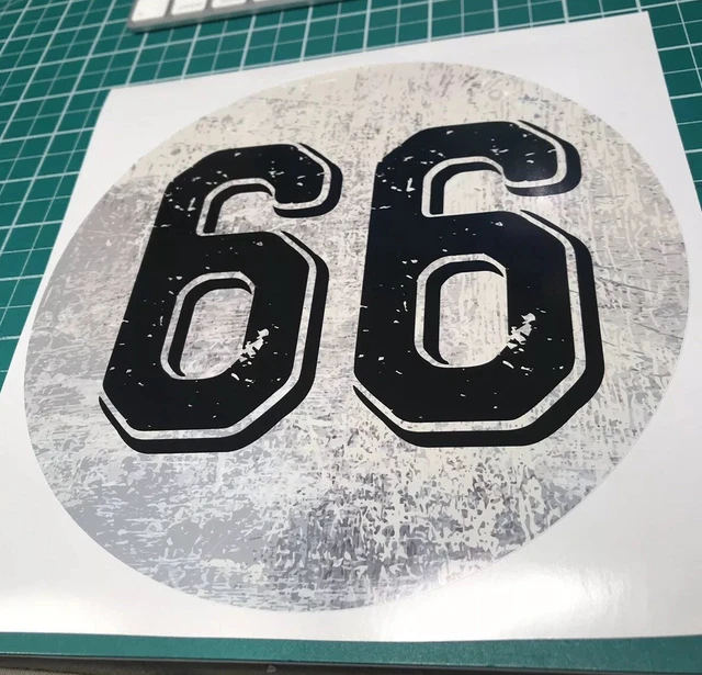 6 White Vinyl Race Numbers (140mm) - Stick-On Decals For Motorcycles, ATVs, Cars & More