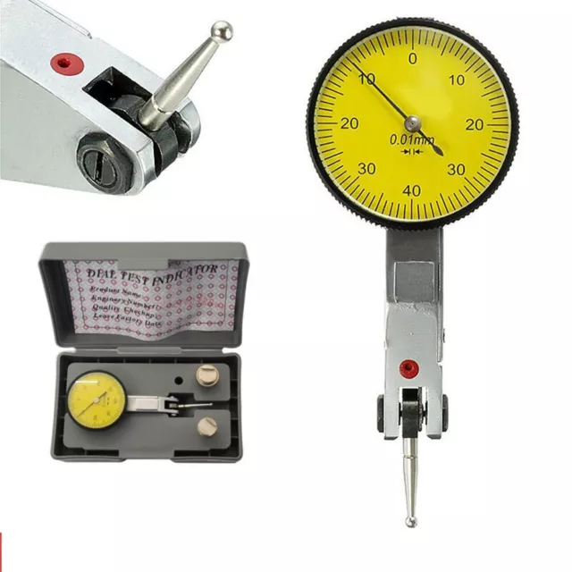 0.01mm Dial Test Indicator DTI Gauge Magnetic Metric Precision Clock Gauge +Case