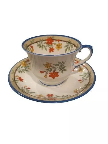 Beautiful Aynsley Cup & Saucer Duo - Enamelled Floral Decoration