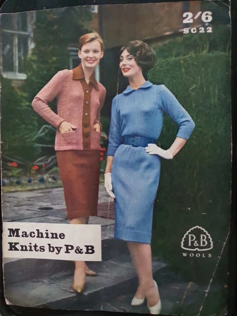 Folleto de patrones de tejido de punto vintage de tejidos a máquina SC22 de Patons