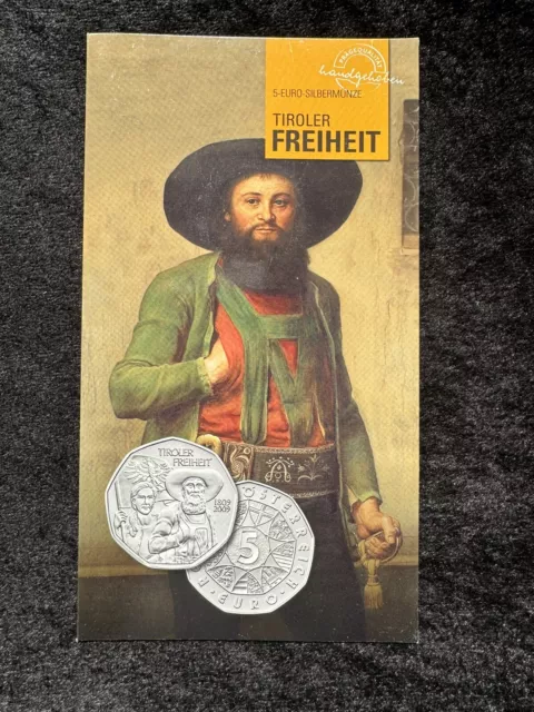 Österreich, 5 Euro Silber 2009, Tiroler Freiheit, Silver Folder Top