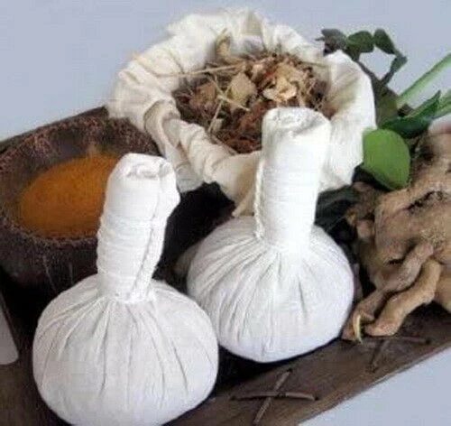 Massaggio tailandese alle erbe, palla per impacchi 100% naturale, biologico...