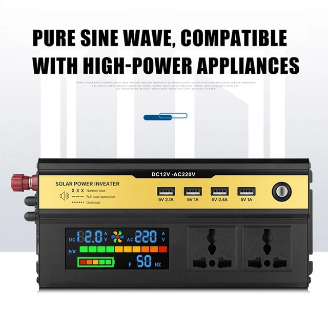 Auto-Wechselrichter Sinuswelle Langlebig Licht 12V-220V 24V-220V Batterieanzeige