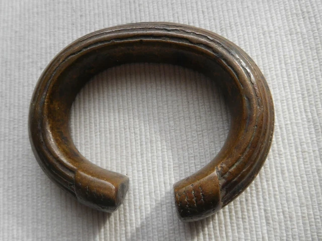 Bracelet Esclave Ethnique Vintage Bronze Massif Afrique 325 Grammes Box30