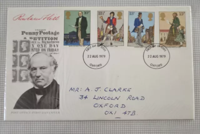 GB First Day Cover 1979 Rowland Hill, Uniform Penny Post. Post Office FDC