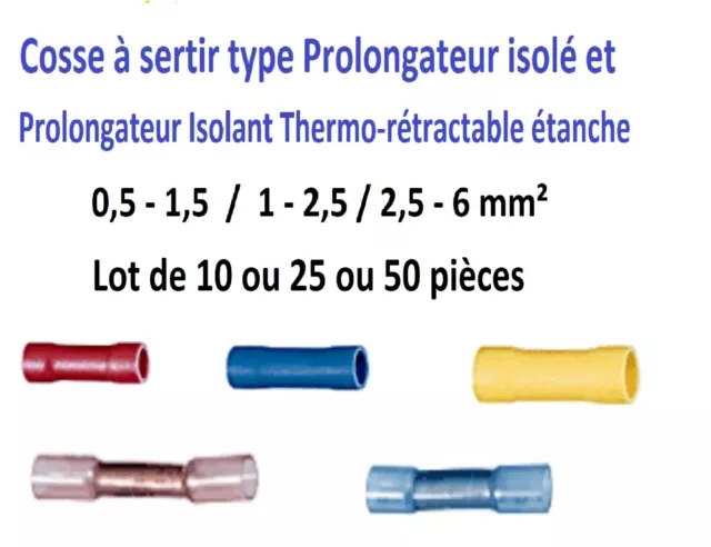 Cosse à sertir pré isolée, thermorétractable avec scellant, 3 - 6 mm². 50P  (233104)